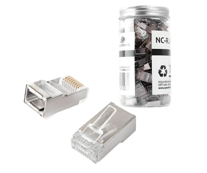 Artykuły czyszczące Spacetronik Wtyk sieciowy RJ45 CAT 5e FTP 100 szt NC-RJ455FT-0
